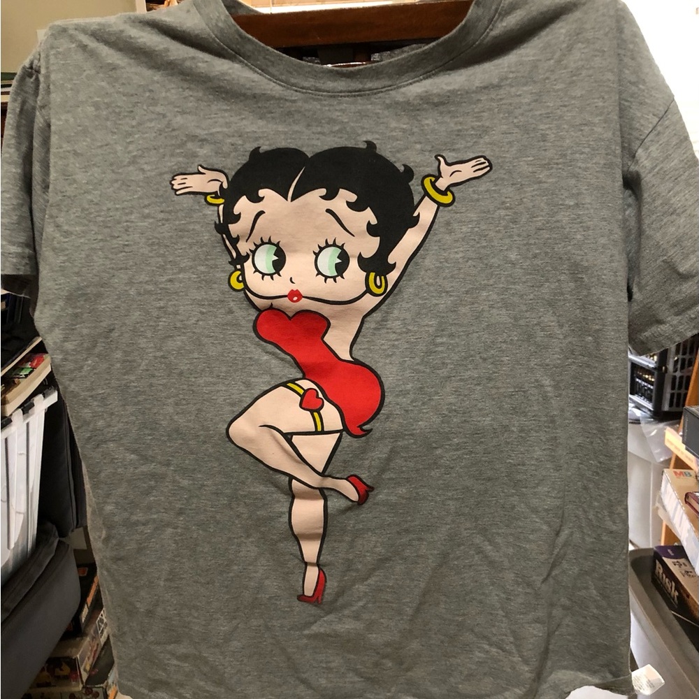 Betty Boop T Shirt Mens Size L Gray Cartoon